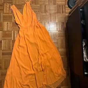 EVA MENDES New York & Company Allegra Wrap Maxi Dress Size L